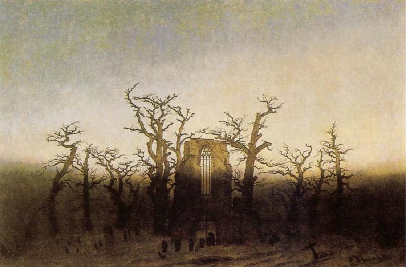 Caspar David Friedrich Abbey under Oak Trees oil painting image